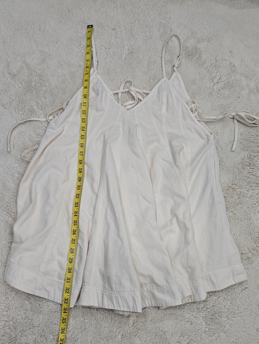 Free People Cream Lace-Up Side Romper - Picture 6 of 6